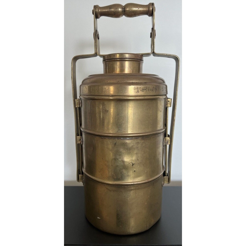 3 Tier Brass Tiffin Mumbai Style Traditional Lunch Box